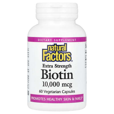 Natural Factors, Biotin, 10,000 mcg, 60 Vegetarian Capsules