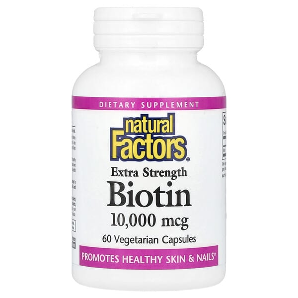 Natural Factors Biotin, 10,000 mcg, 60 Vegetarian Capsules