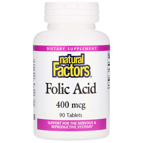 Natural Factors, 葉酸, 400 mcg, 90 錠