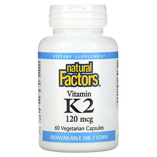 Natural Factors, Vitamina K2, 120 mcg, 60 cápsulas vegetales