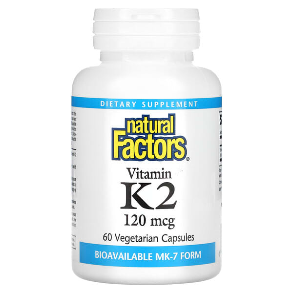 Natural Factors, 비타민K2, 100mcg, 베지 캡슐 60정