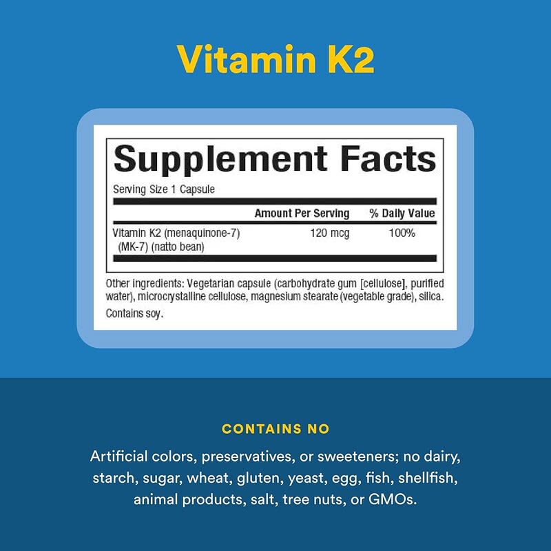 Vitamin K2, 120 mcg, 60 Vegetarian Capsules