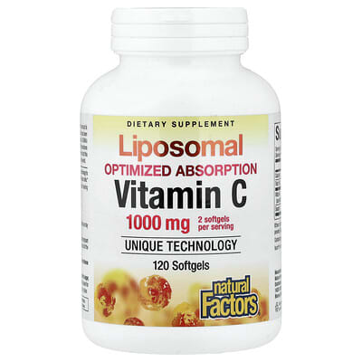 Natural Factors, Liposomal Vitamin C, 120 Softgels (500 mg per Softgel)