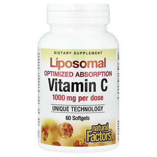 Natural Factors, Vitamina C liposomal, 60 cápsulas blandas (500 mg por cápsula blanda)