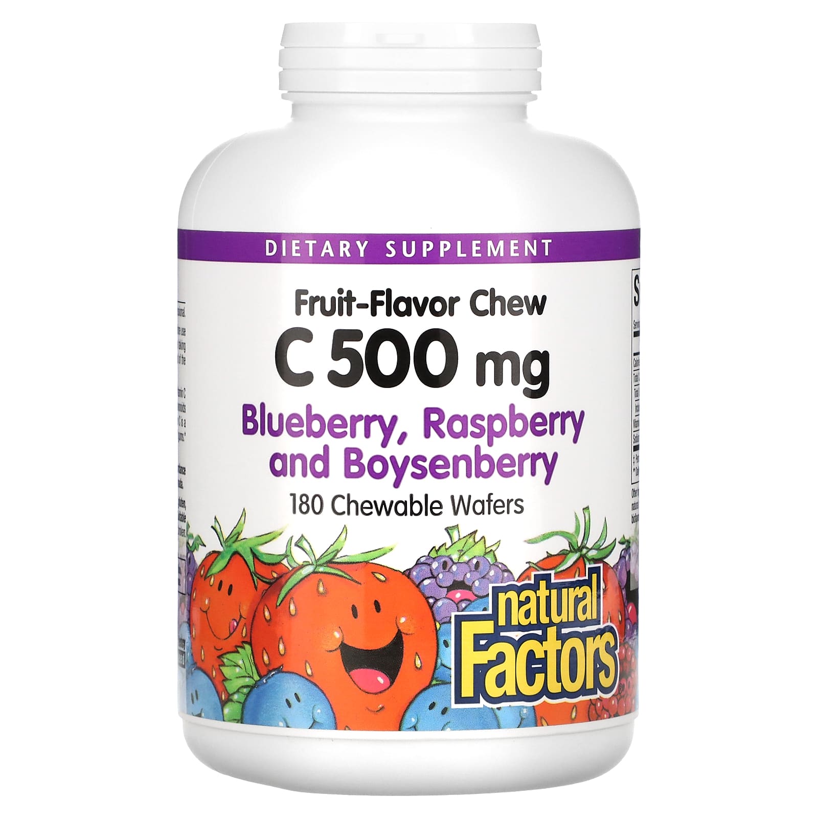 Natural Factors, FruitFlavor Chew Vitamin C, Blueberry, Raspberry and