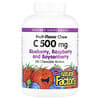Natural Factors, 과일 맛 츄 비타민C, 블루베리, 라즈베리, 보이젠베리, 500mg, 츄어블 웨이퍼 180개