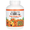 Жевательный витамин C со вкусом фруктов, пикантный апельсин, 500 мг, 90 жевательных вафель