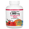 Natural Factors, Fruit-Aroma Kau-Vitamin C, vier gemischte Fruchtgeschmacksrichtungen, 500 mg, 90 Kauwaffeln