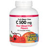 Vitamina C para Mastigar Sabor de Frutas, Quatro Sabores de Frutas Mistos, 500 mg, 90 Bolachas Mastigáveis