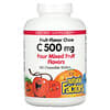 Natural Factors, Vitamina C, Cuatro sabores mixtos de frutas, 500 mg, 180 obleas masticables