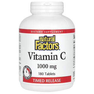 Natural Factors, Vitamin C, Pelepasan Bertahap, 1.000 mg, 180 Tablet