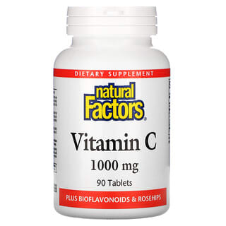 Natural Factors, Vitamina C, con bioflavonoides y rosa mosqueta, 1000 mg, 90 comprimidos