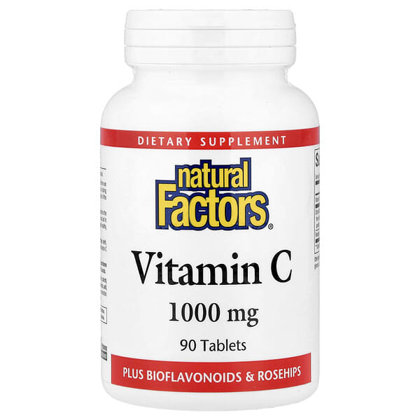 Natural Factors Vitamin C, Plus Bioflavonoids & Rosehips, 90 Tablets