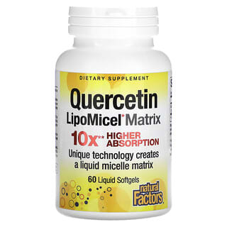 Natural Factors, Quercetin LipoMicel Matrix，60 粒液體軟凝膠