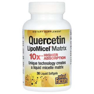 Natural Factors, Quercétine, Matrice LipoMicel, 30 capsules à enveloppe molle