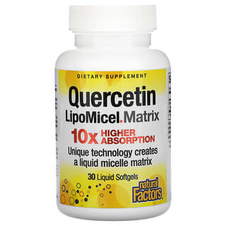 Natural Factors, Quercetin LipoMicel Matrix，30 粒液体软凝胶