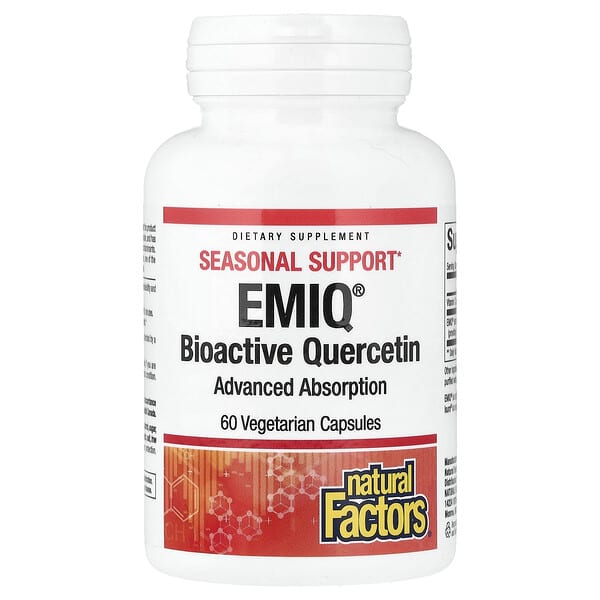 Natural Factors EMIQ®, Bioactive Quercetin, 60 Vegetarian Capsules