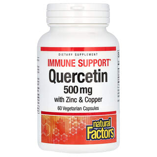 Natural Factors, кверцитин, укрепление иммунитета, 500 мг, 60 вегетарианских капсул