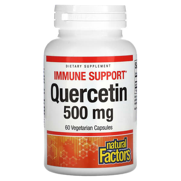 Natural Factors, кверцетин, 500 мг, 60 вегетарианских капсул