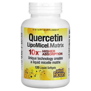 Natural Factors, Quercetin LipoMicel Matrix, 120 Liquid Softgels