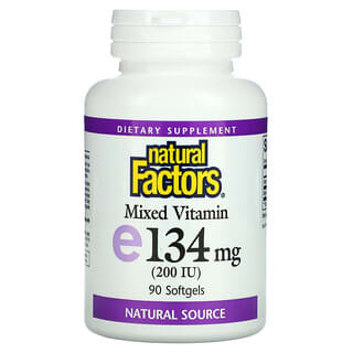 Natural Factors, Vitamine E mixte, 200 UI, 90 capsules à enveloppe molle