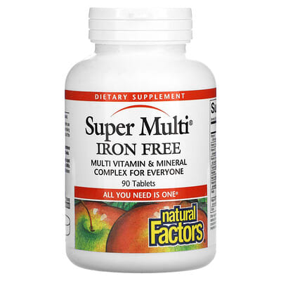 Natural Factors, Super Multi, Iron Free, 90 Tablets