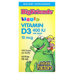 Natural Factors, Big Friends, Liquid Vitamin D3, 10 mcg (400 IU), 0.5 fl oz (15 ml)