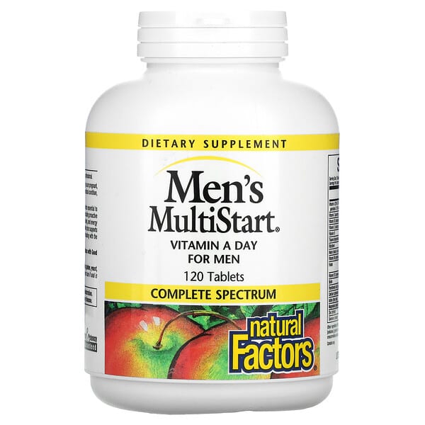 Natural Factors, Men's MultiStart، فيتامين أ يومي للرجال، 120 قرص