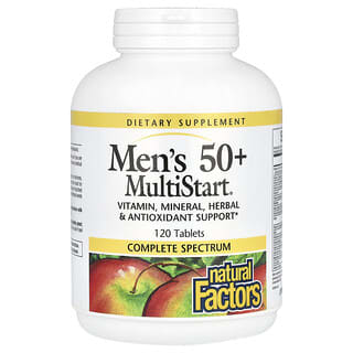 Natural Factors, Suplemento MultiStart para hombres mayores de 50 años, 120 comprimidos