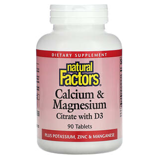 Natural Factors, Calcium & Magnesium Citrate with D3, 90 Tablets