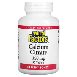 Natural Factors, Citrate de calcium, 350 mg, 90 comprimés