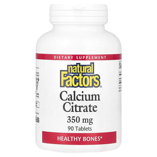 Natural Factors, Citrato de calcio, 350 mg, 90 comprimidos