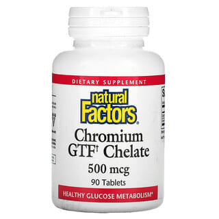 Natural Factors, Chélate de chrome FTG, 500 µg, 90 comprimés