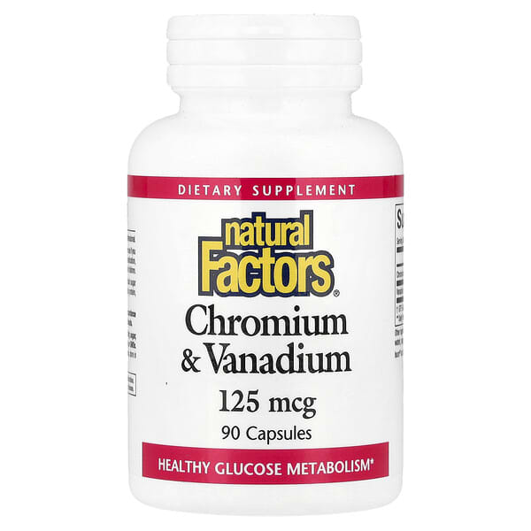 Natural Factors, Chromium & Vanadium, 90 Capsules