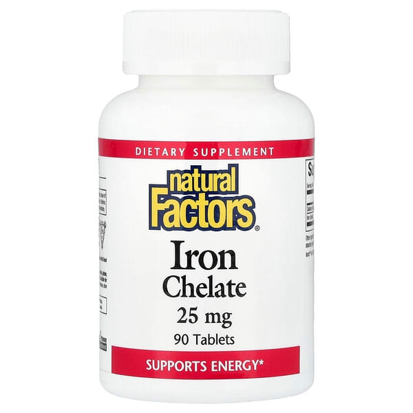 Natural Factors, хелат железа, 90 таблеток