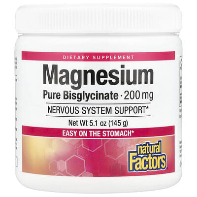 Natural Factors, Magnesium Bisglycinate, 200 mg, 4.2 oz (120 g)