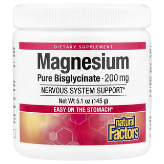 Natural Factors, Magnesium Pure Bisglycinate, 200 mg, 5.1 oz (145 g)