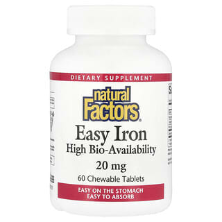 Natural Factors, Easy Iron，20 毫克，60 片咀嚼片