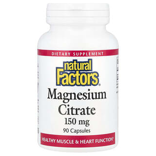 Natural Factors, Citrato di magnesio, 150 mg, 90 capsule