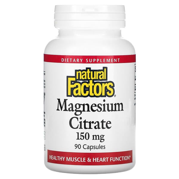 Natural Factors, Magnesium Citrate, Magnesiumcitrat, 150 mg, 90 Kapseln