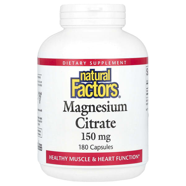 Natural Factors, Magnesium Citrate, 150 mg, 180 Capsules