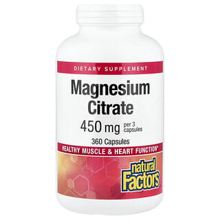 Natural Factors, Κιτρικό μαγνήσιο, 360 κάψουλες (150 mg ανά κάψουλα)