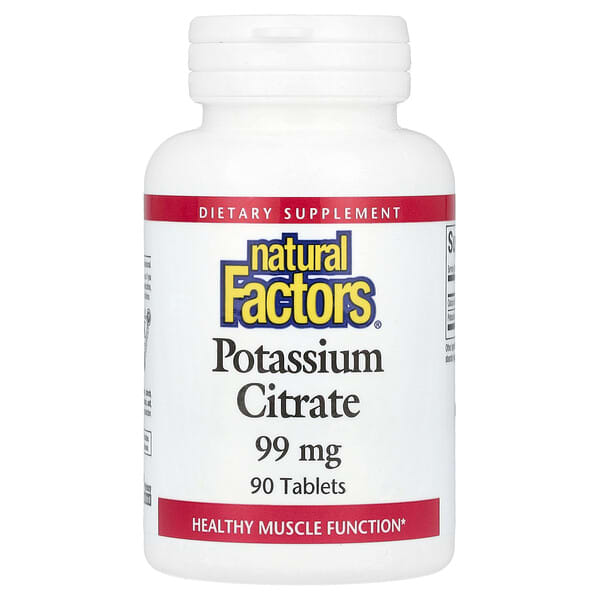 Natural Factors, Potassium Citrate, 99 mg, 90 Tablets