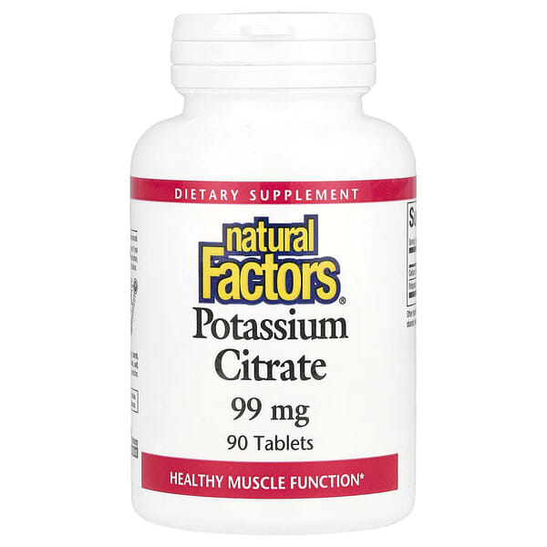 Natural Factors, Potassium Citrate, 99 mg, 90 Tablets