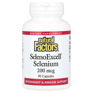Natural Factors, SelenoExcell, селен, 200 мкг, 90 капсул