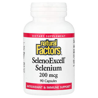 Natural Factors, SelenoExcell® SelenoExcell, селен, 200 мкг, 90 капсул
