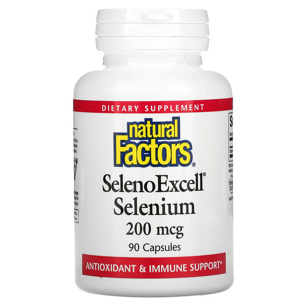 Natural Factors, SelenoExcell, Selenium, 200 mcg, 90 Cápsulas