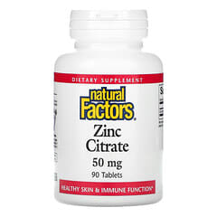 Natural Factors, Citrate de zinc, 50 mg, 90 comprimés
