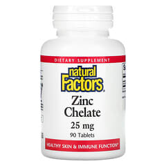 Natural Factors, Zinc Chelate, Zink-Chelat, 25 mg, 90 Tabletten