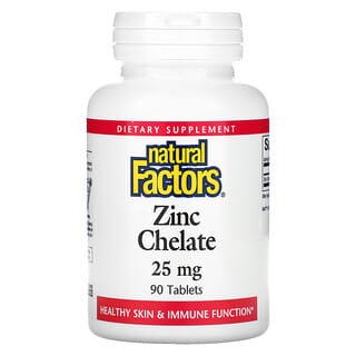 Natural Factors, Zinco Quelato, 25 mg, 90 Comprimidos